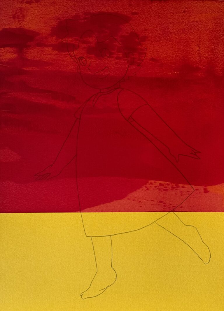 Red and yellow 2 Acrylic and graphite on paper 24” X 18”